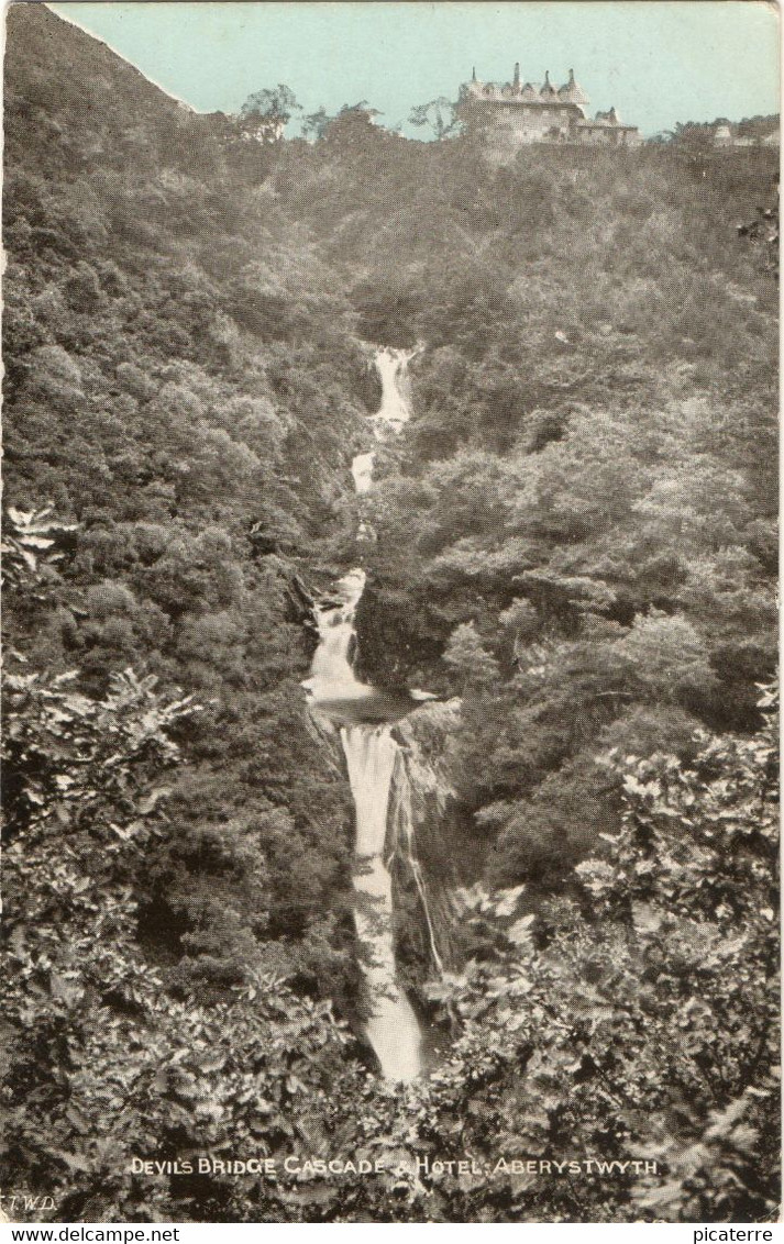 Devil's Bridge Cascade-Hotel Aberystwyth (T.W.D-Dainty Series) - Cardiganshire