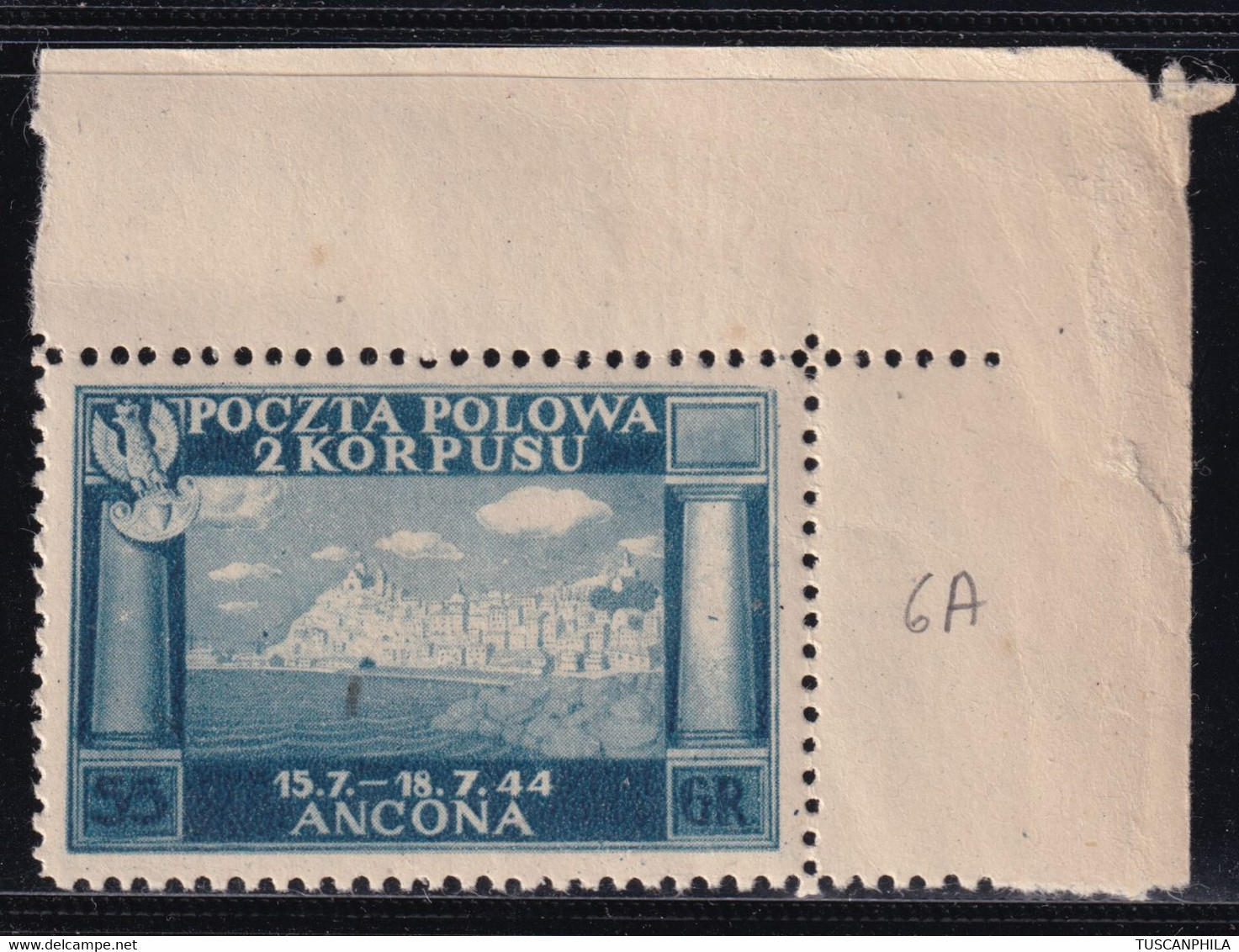 Corpo Polacco Vittorie Polacche 1946 55 G. Violetto Sass. 6A MNH** Cv 1500 - 1946-47 Période Corpo Polacco