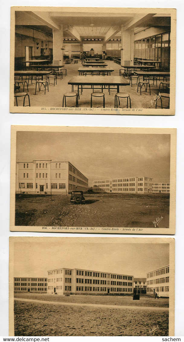 17 ROCHEFORT 3 Cartes Armée De L'Air Centre Ecole Réfectoire Batiments 1930  D13 2019 - Rochefort