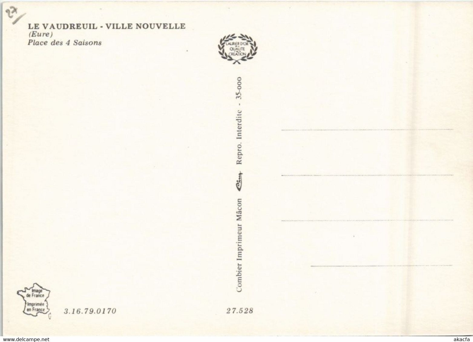 CPM LE VAUDREUIL Ville Nouvelle - Place Des 4 Saisons (1161285) - Le Vaudreuil