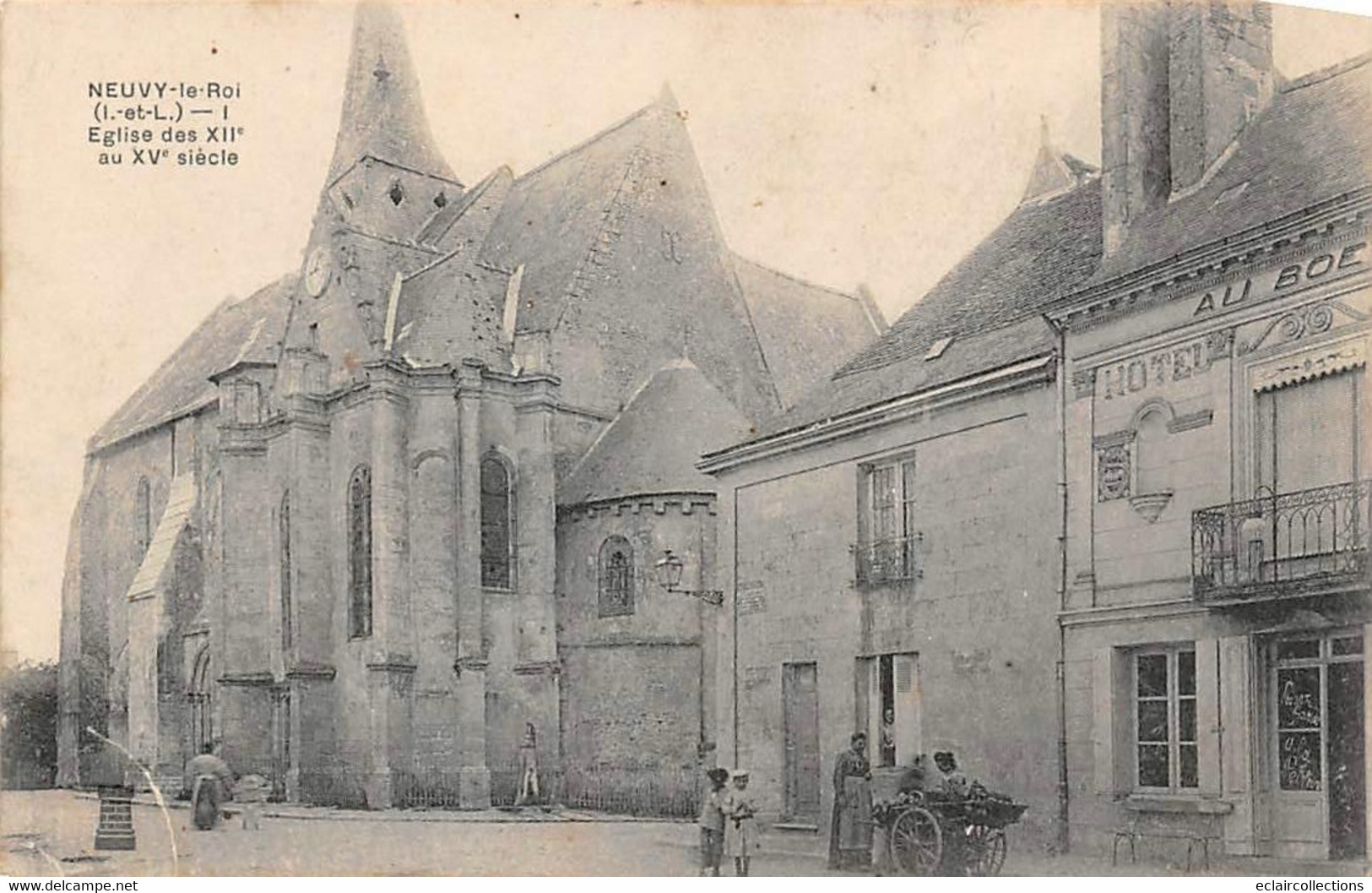 Neuvy-le-Roi         37        Eglise. Place. Marchande De Quatre Saisons           (voir Scan) - Neuvy-le-Roi