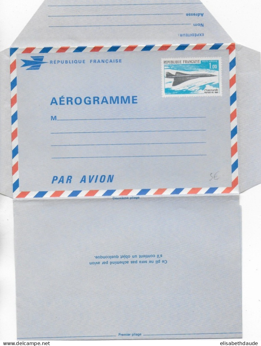 CONCORDE - 1969 - LETTRE AEROGRAMME COMPLETE - Aerogramas