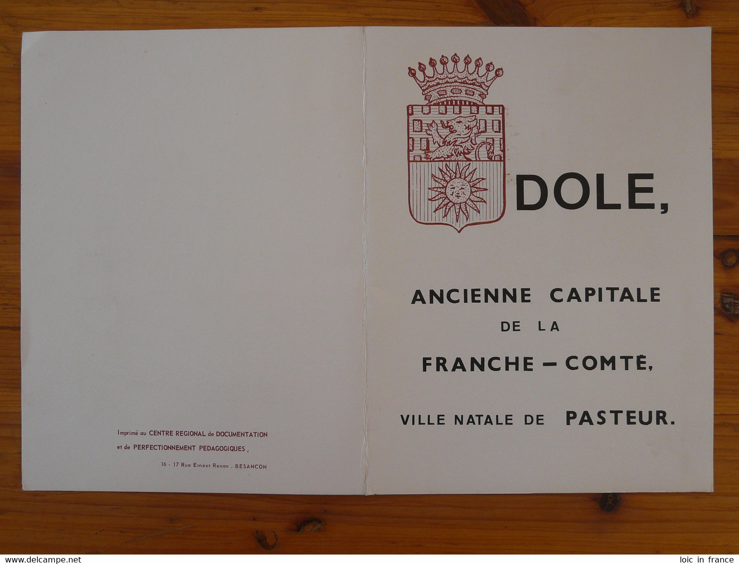 Encart Commémoratif FDC Folder Louis Pasteur Fontaine Et Cathédrale De Dole 39 Jura 1973 - Louis Pasteur