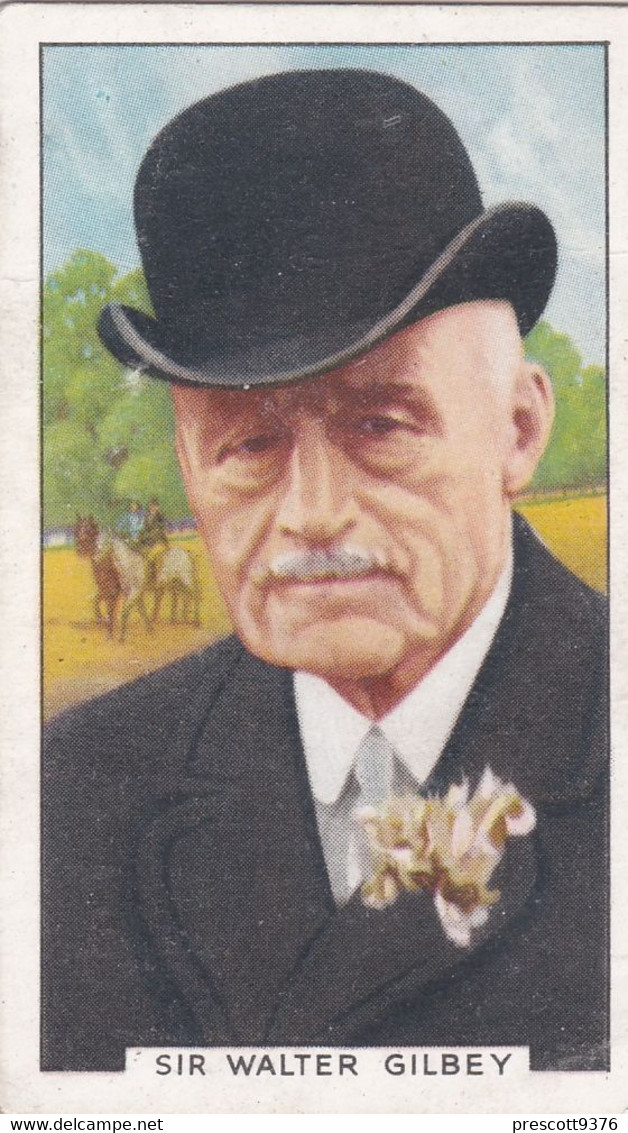 20 Sir Walter Gilbey  - Sporting Personalities 1936 - Gallaher Cigarette Card - Original - Sport - Horse Racing - Gallaher