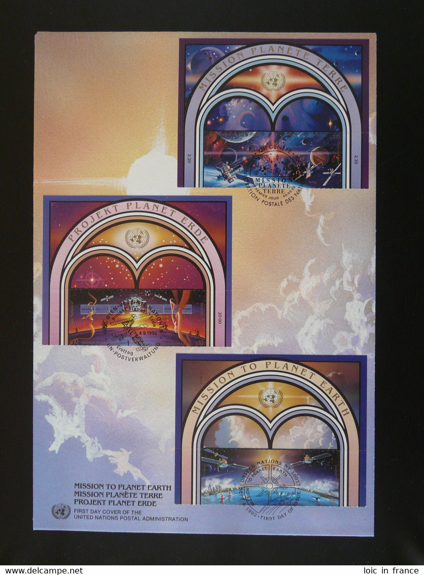 FDC Mission Planète Terre Planet Earth Nations Unies United Nations 1992 - Sonstige & Ohne Zuordnung