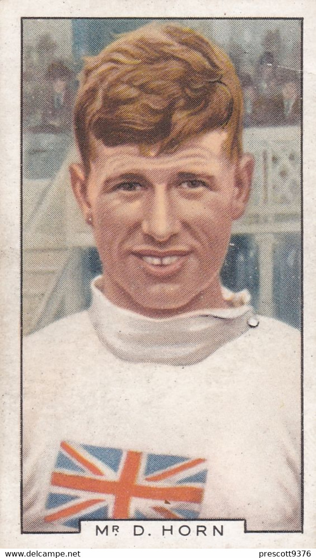 27 Dennis Horn - Sporting Personalities 1936 - Gallaher Cigarette Card - Original - Sport -  Cycling - Gallaher