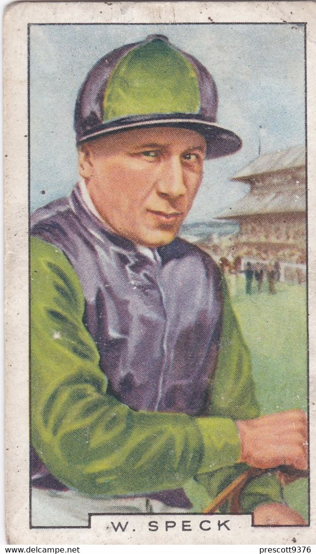 42 W Speck  - Sporting Personalities 1936 - Gallaher Cigarette Card - Original - Sport -  Horse Racing - Gallaher