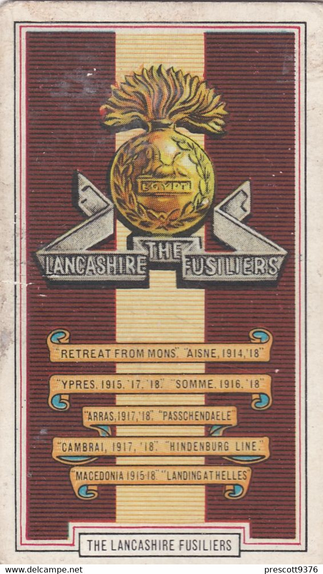 13 Lancashire Fusiliers   - Army Badges 1939 - Gallaher Cigarette Card - Original - Military - Gallaher