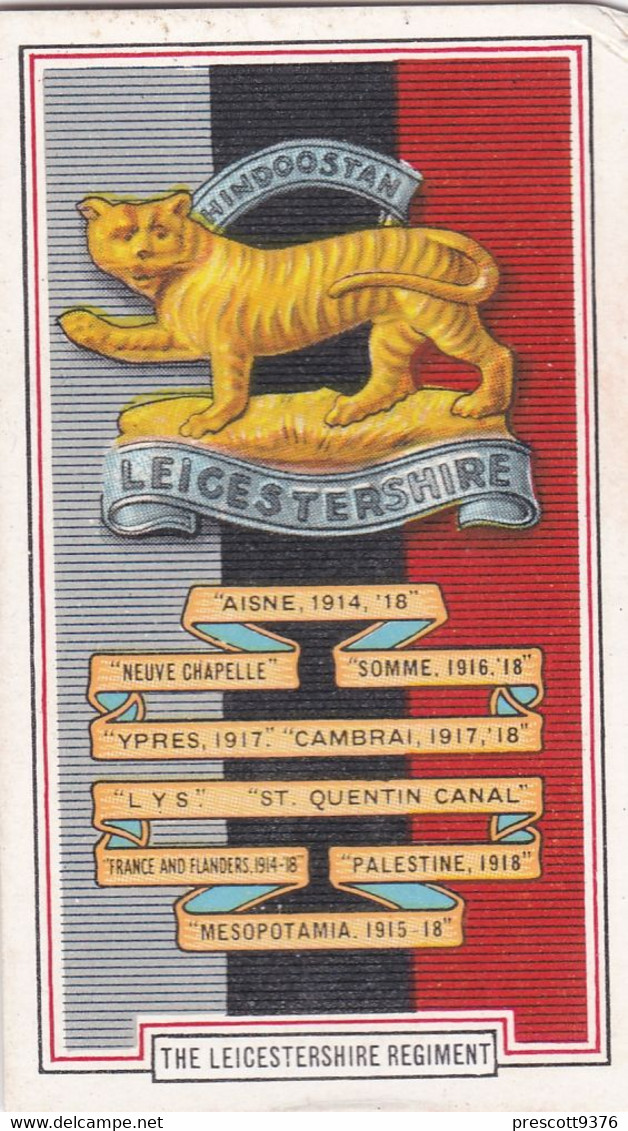 39 Leicestershire Regt   - Army Badges 1939 - Gallaher Cigarette Card - Original - Military - Gallaher