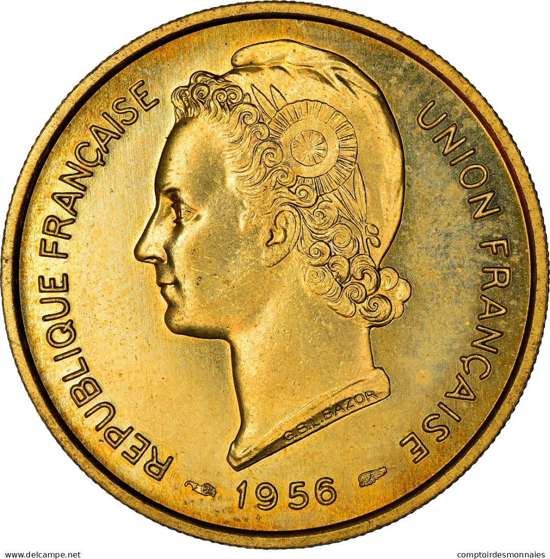 Monnaie, Togo, 25 Francs, 1956, Paris, ESSAI, SUP+, Aluminum-Bronze, KM:E8 - Togo