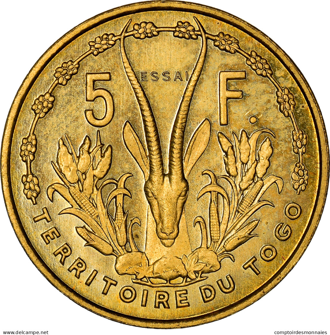 Monnaie, Togo, 5 Francs, 1956, Paris, SPL, Aluminum-Bronze, KM:E6, Lecompte:23 - Togo