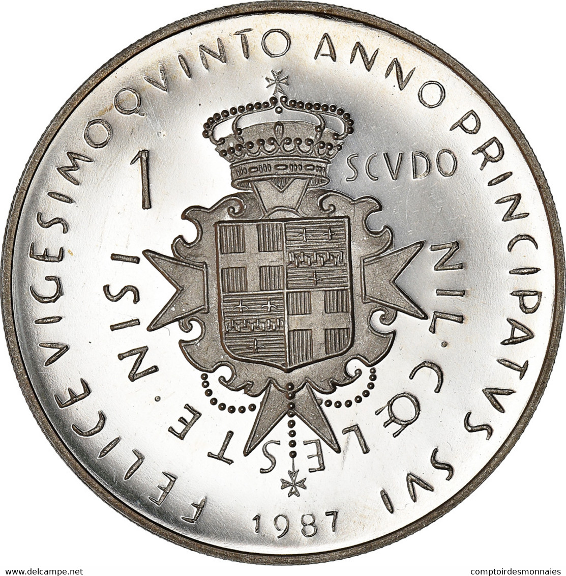 Monnaie, MALTA, ORDER OF, Angelo De Mojana Di Cologna, Scudo, 1987, FDC, Argent - Malte (Ordre De)