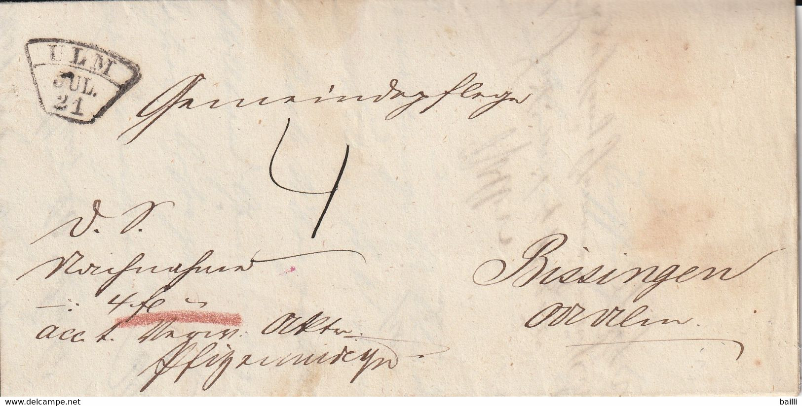 Allemagne Lettre Avec Correspondance Ulm 1866 - Sonstige & Ohne Zuordnung