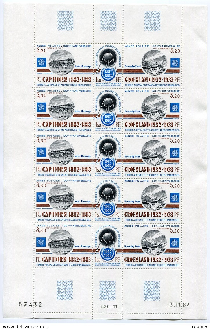 RC 9821 TAAF N° PA 77A TRIPTYQUE ANNÉE POLAIRE FEUILLE COMPLETE AVEC COIN DATÉ COTE 27€ NEUF ** TB - Luchtpost