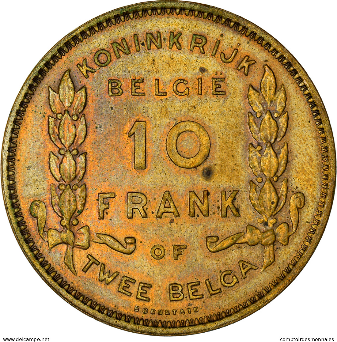 Monnaie, Belgique, 10 Francs-10 Frank, Deux / Twee Belgas, 1930, Bruxelles - Ensayos & Reacuñaciones