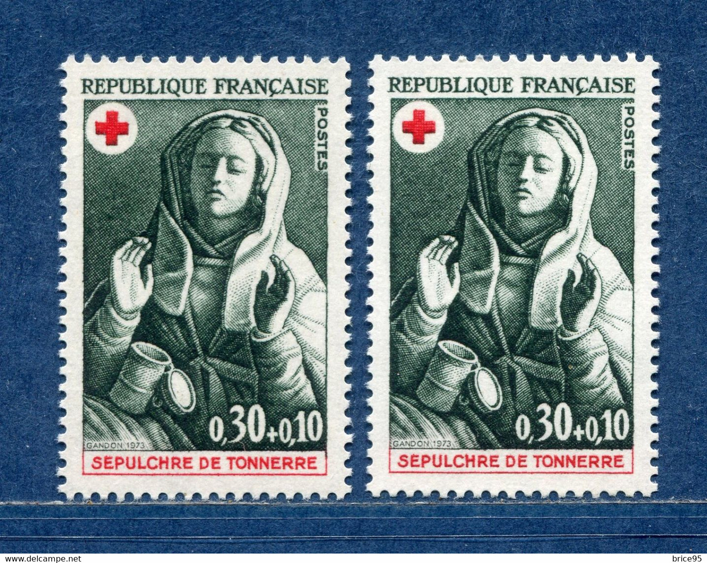 ⭐ France - Variété - YT N° 1779 - Couleurs - Pétouilles - Neuf Sans Charnière - 1973 ⭐ - Unused Stamps
