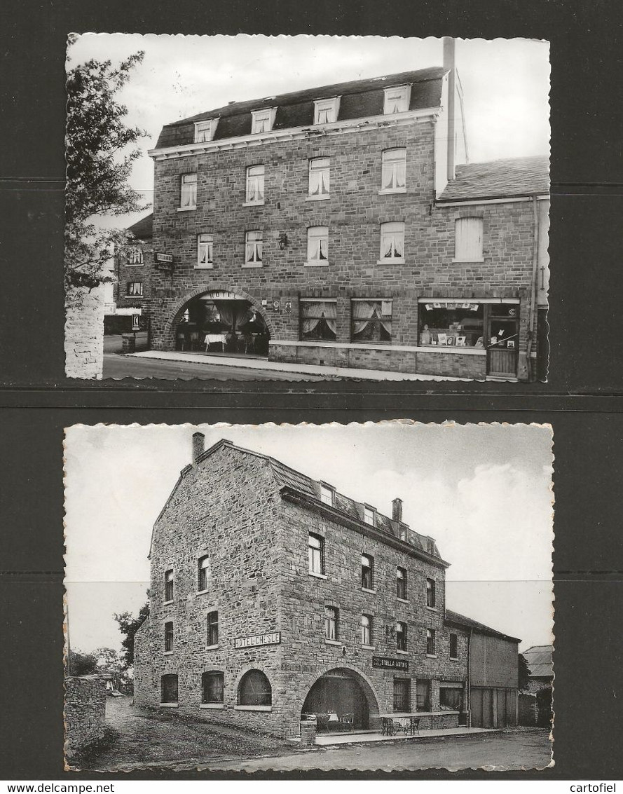 BERISMENIL-HOTEL-DU CHESLE-LA ROCHE-LOT DE 2 CARTES-ECRITE-1962+1968-VOYEZ LES 2 SCANS-PARFAIT-ETAT+RARE ! ! ! - La-Roche-en-Ardenne