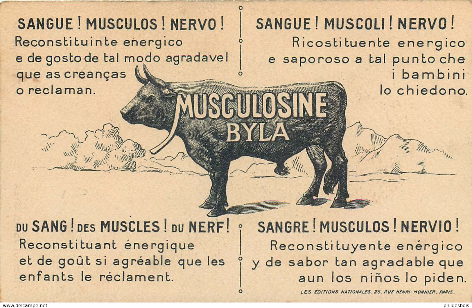 MUSCULOSINE Byla Illustrateur G.ALBINET  APACHE  (carte Publicitaire) - Publicité