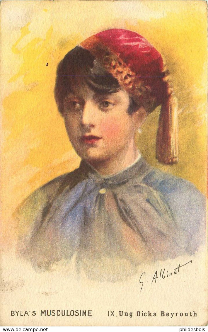 MUSCULOSINE Byla Illustrateur G.ALBINET  BEYROUTH  (carte Publicitaire) - Publicité