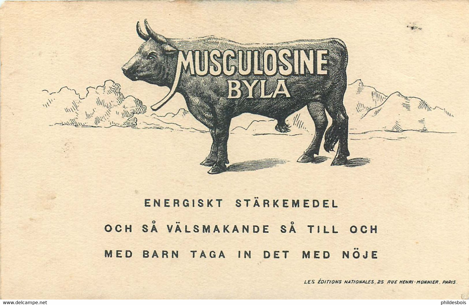 MUSCULOSINE Byla Illustrateur G.ALBINET  APACHE Squaw (carte Publicitaire) - Publicité