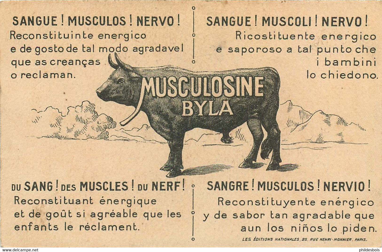 MUSCULOSINE Byla Illustrateur L.LESSIEUX  EGYPTE (carte Publicitaire) - Publicité