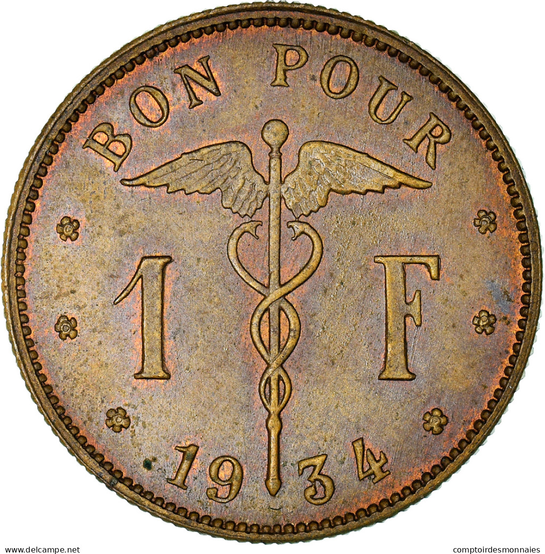 Monnaie, Belgique, Franc, 1934, Bruxelles, ESSAI, SPL, Aluminum-Bronze - Proofs