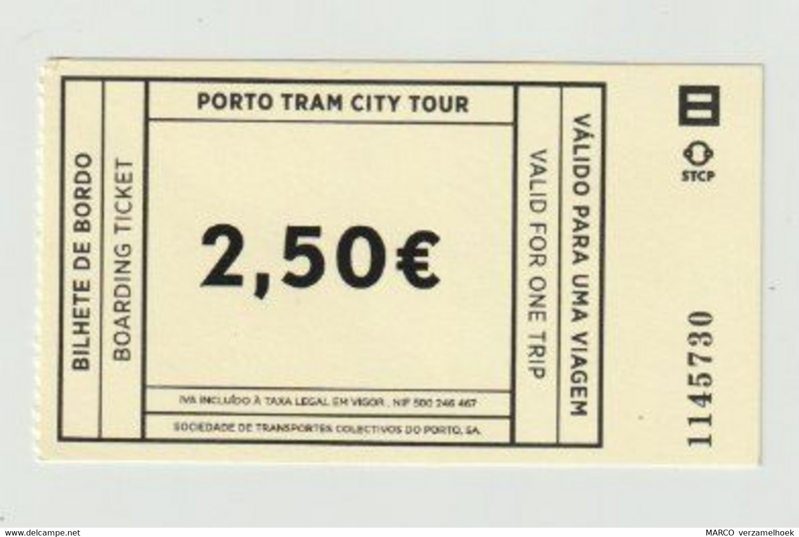 Carte D'entrée-toegangskaart-ticket: Porto Tram City Tour Porto (P) - Europa