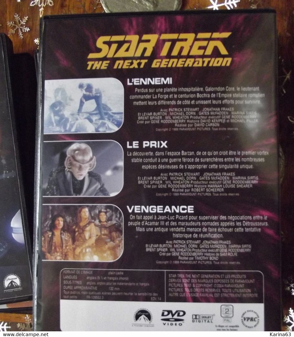 CLASSIC - STAR TREK - THE NEXT GENERATION 3 épisodes - Version Français & Original - PAL 2  : 55 - 56 - 57 - Collections & Sets