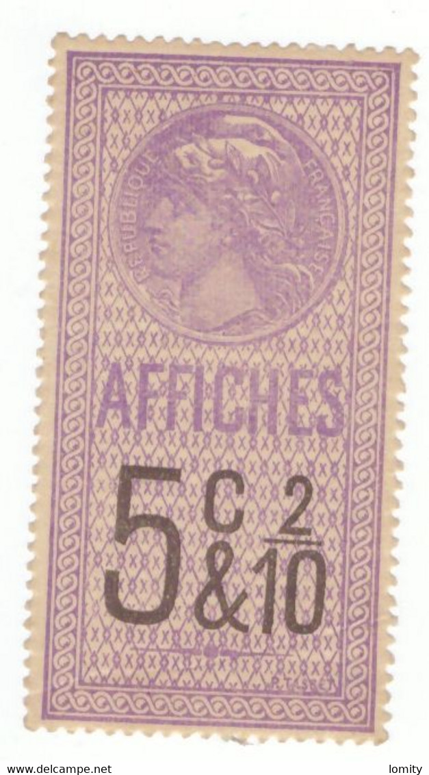 France Timbres Fiscaux Timbre Fiscal Neuf ** Affiches Violet 5c & 2/10 - Other & Unclassified