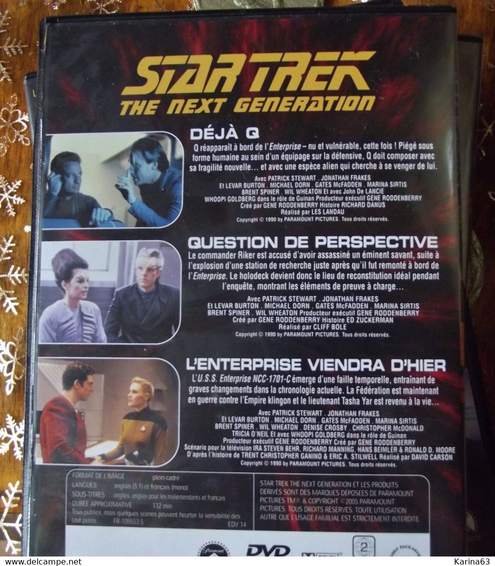 CLASSIC - STAR TREK - THE NEXT GENERATION 3 épisodes - Version Français & Original - PAL 2  : 61 - 62 - 63 - Colecciones & Series