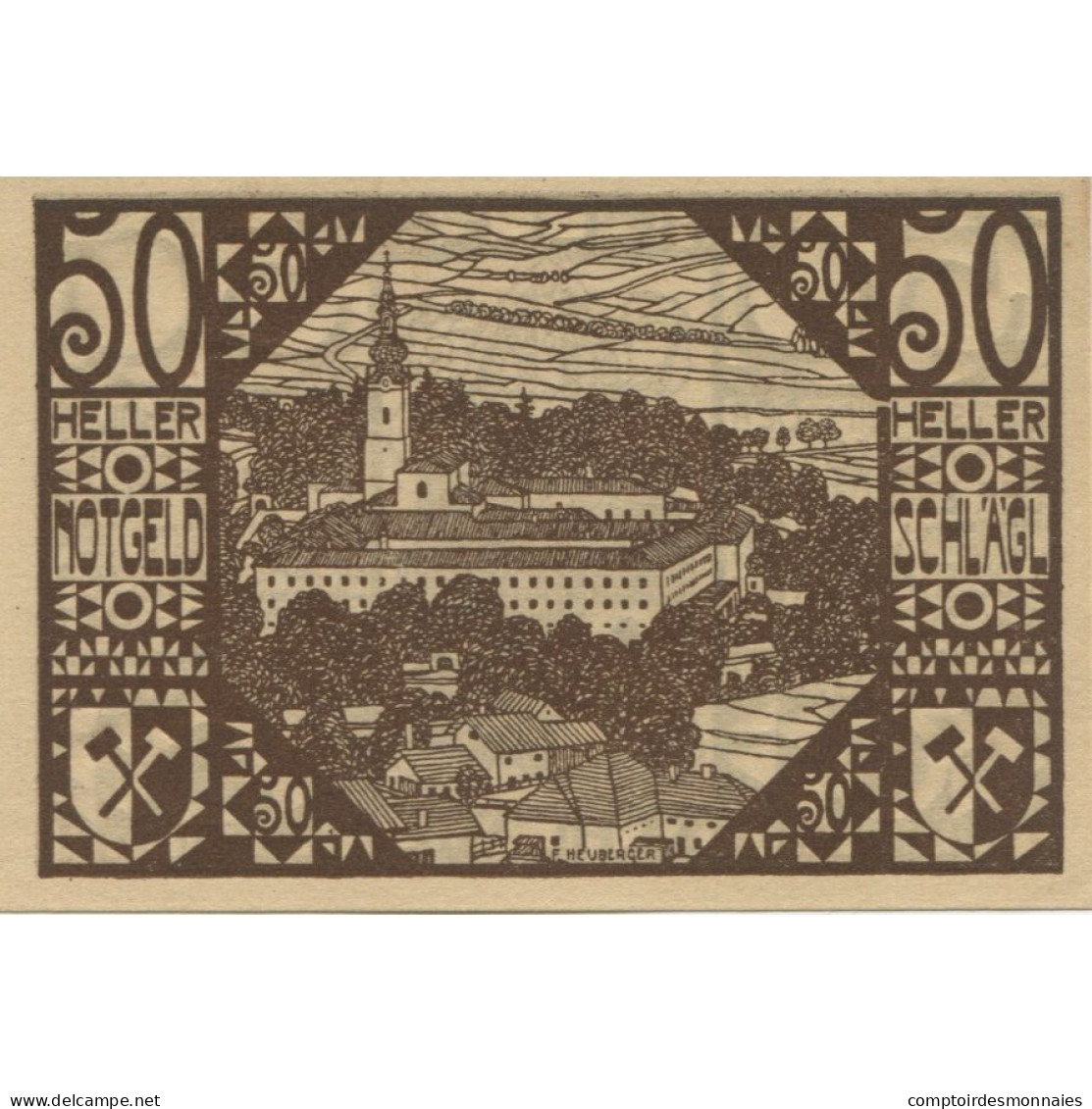 Billet, Autriche, Schlägl, 50 Heller, Eglise, SPL, Mehl:FS 960a - Austria