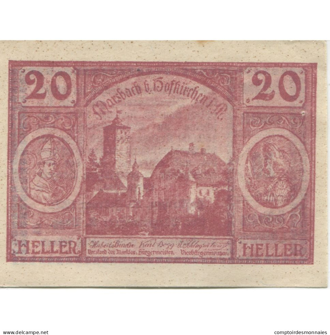 Billet, Autriche, Hofkirchen, 20 Heller, Village, SPL, Mehl:FS 386Ib - Austria