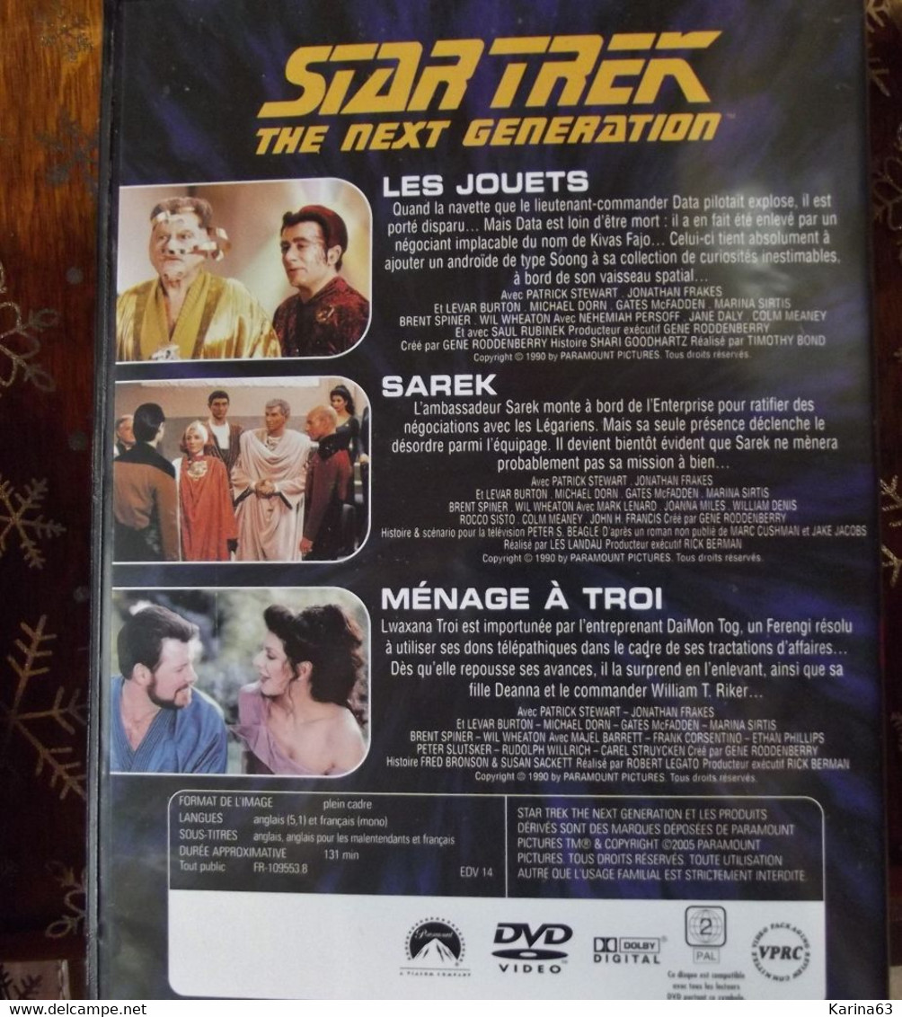 CLASSIC - STAR TREK - THE NEXT GENERATION 3 épisodes - Version Français & Original - PAL 2  : 70 - 71 - 72 - Collections & Sets