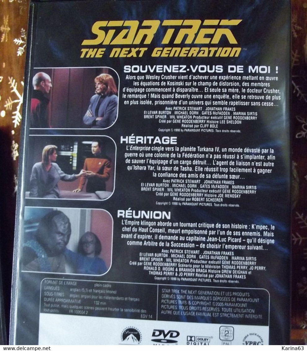 CLASSIC - STAR TREK - THE NEXT GENERATION 3 épisodes - Version Français & Original - PAL 2  : 79 - 80 - 81 - Colecciones & Series