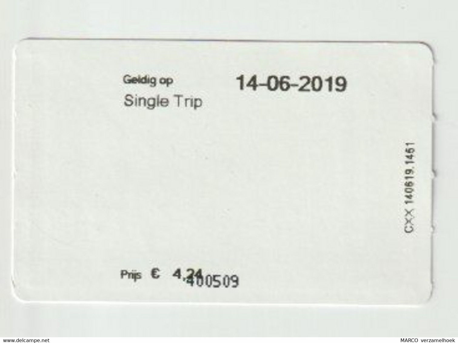 Carte D'entrée-toegangskaart-ticket: Single Trip 2019 - Europa