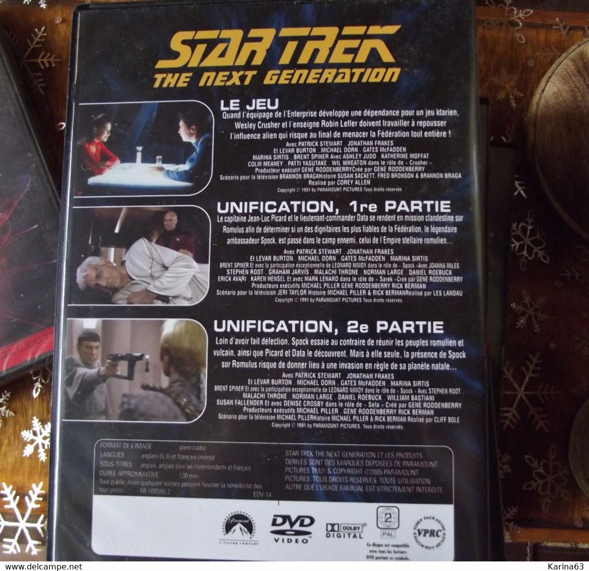 CLASSIC - STAR TREK - THE NEXT GENERATION 3 épisodes - Version Français & Original - PAL 2  : 106 - 107 - 108 - Collections, Lots & Séries