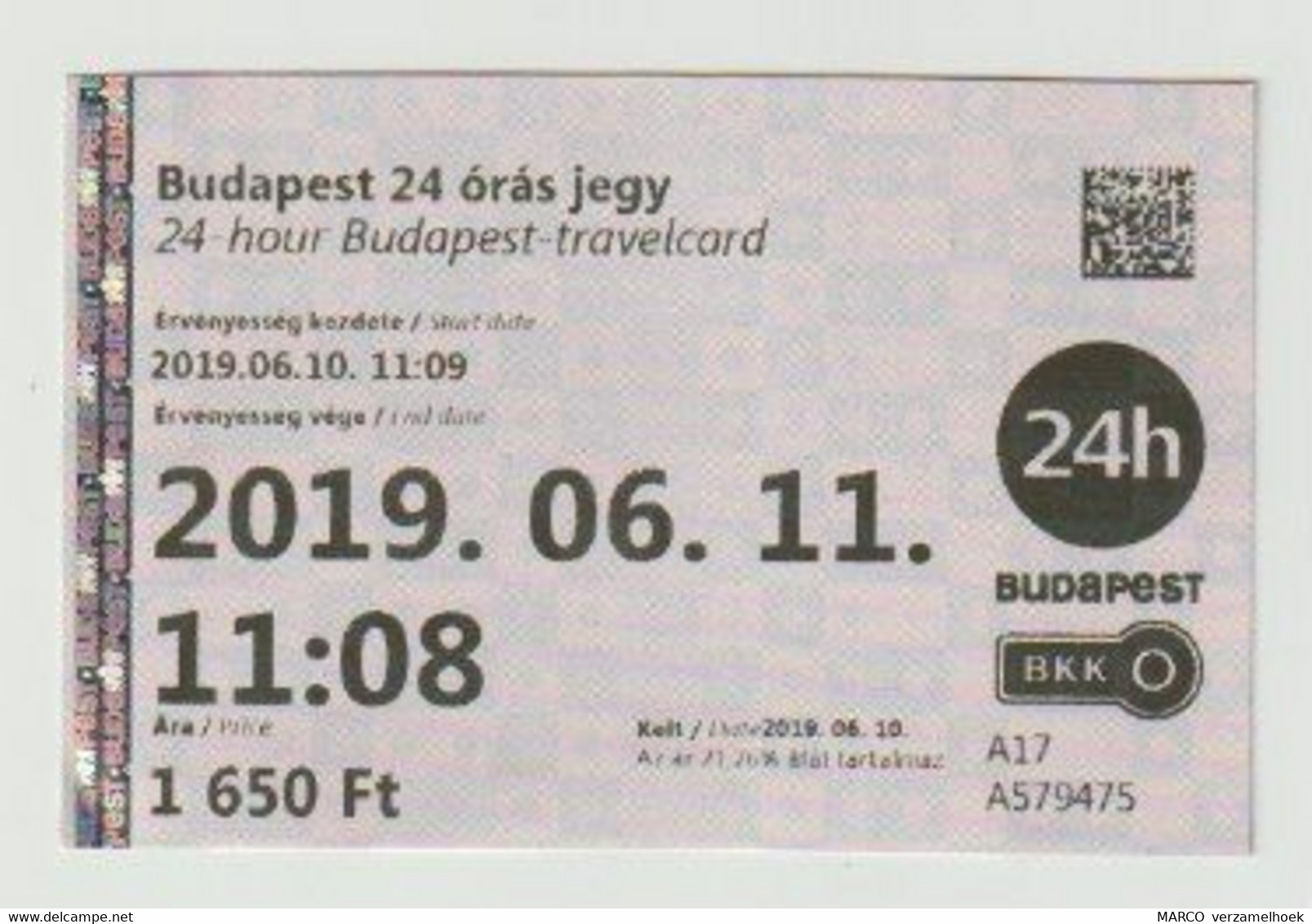 Carte D'entrée-toegangskaart-ticket: BKK Budapest Travel Card (H) - Europe