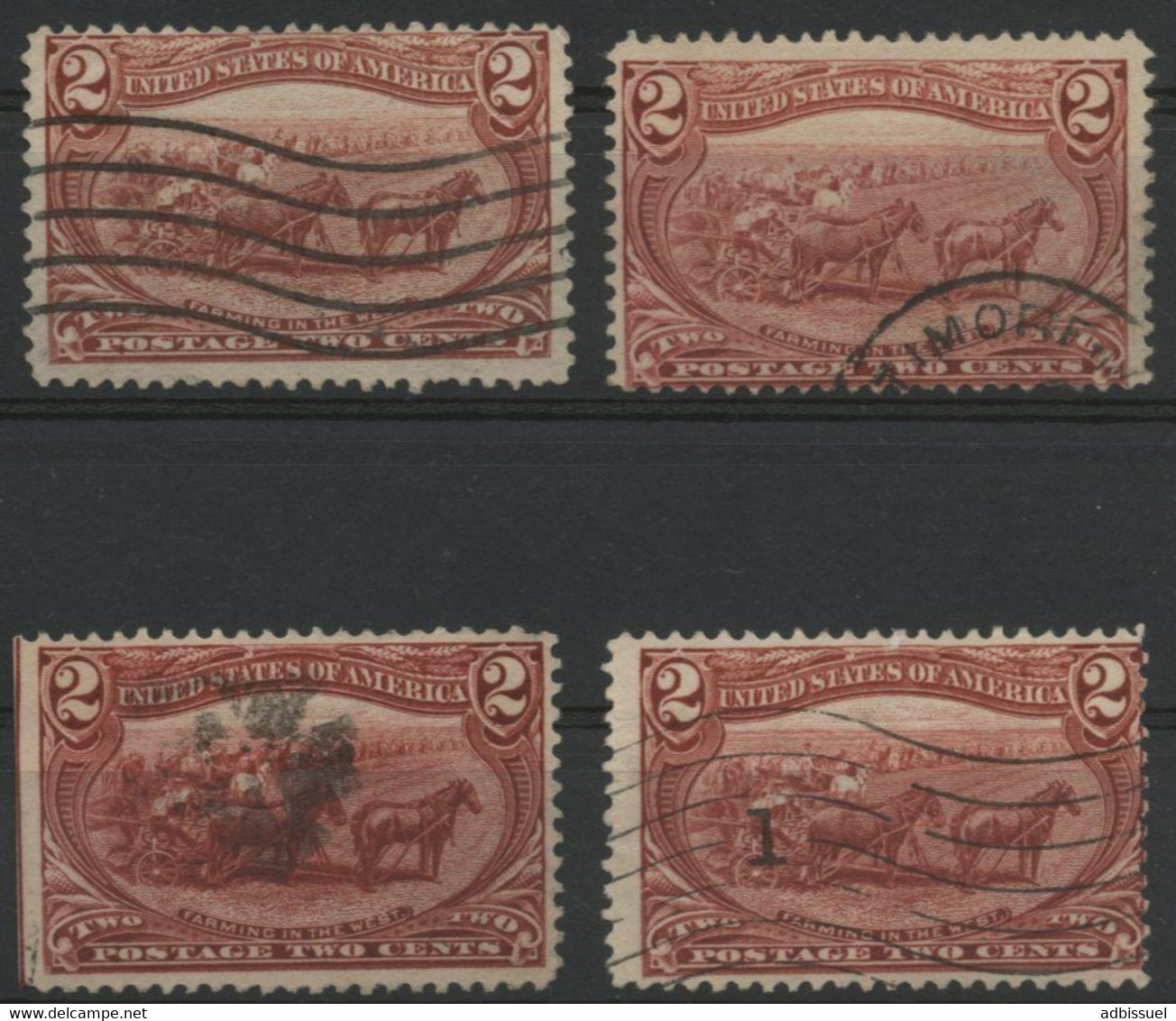 USA N° 286 / N° 130 (x4) 2c Far West Farm. Used - Usados