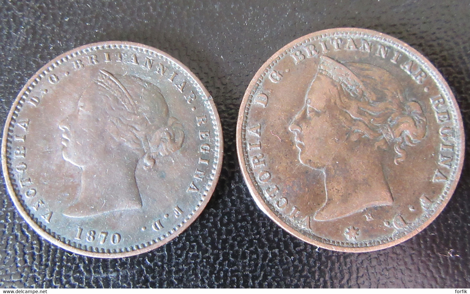 Jersey - 2 Monnaies : 1/26 Shilling Victoria 1870 Et 1/24 Shilling Victoria 1877 - Jersey
