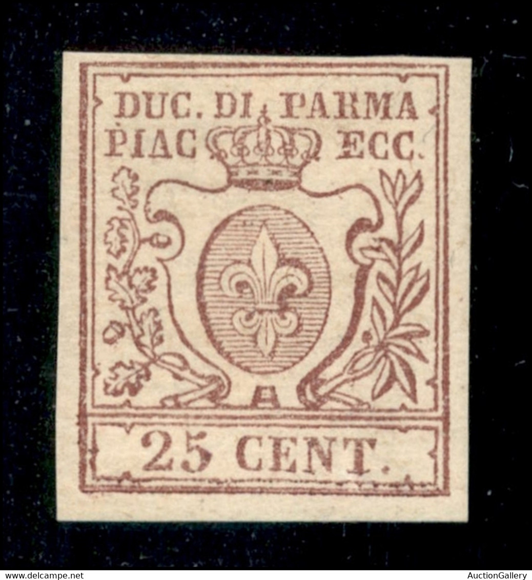 Antichi Stati Italiani - Parma - 1857 - 25 Cent (10) - Gomma Originale - Molto Bello - Diena + Raybaudi (1500) - Sonstige & Ohne Zuordnung