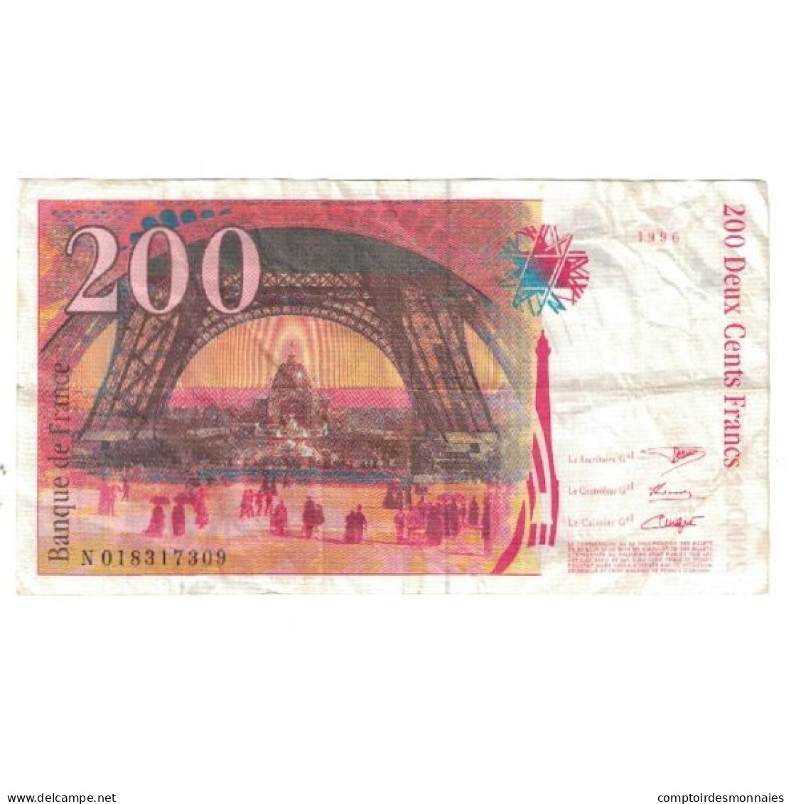 France, 200 Francs, Eiffel, 1996, BRUNEEL, BONARDIN, VIGIER, TTB, Fayette:75.02 - 200 F 1995-1999 ''Eiffel''