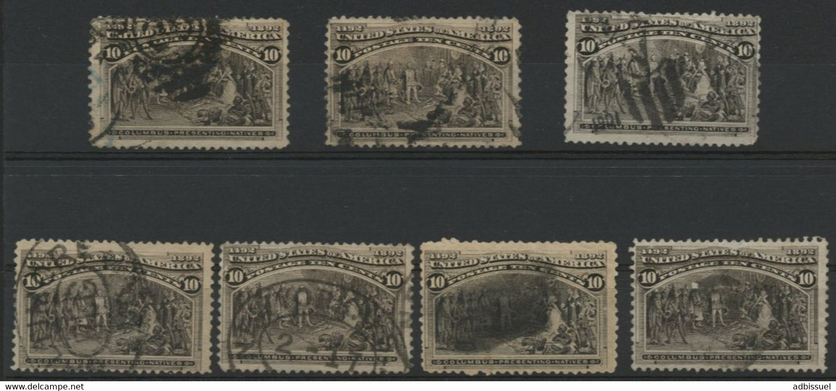 USA N° 237 / N° 88 (x7) Value 52.5 € 10c Columbus / L. Gregori. Used - Gebraucht