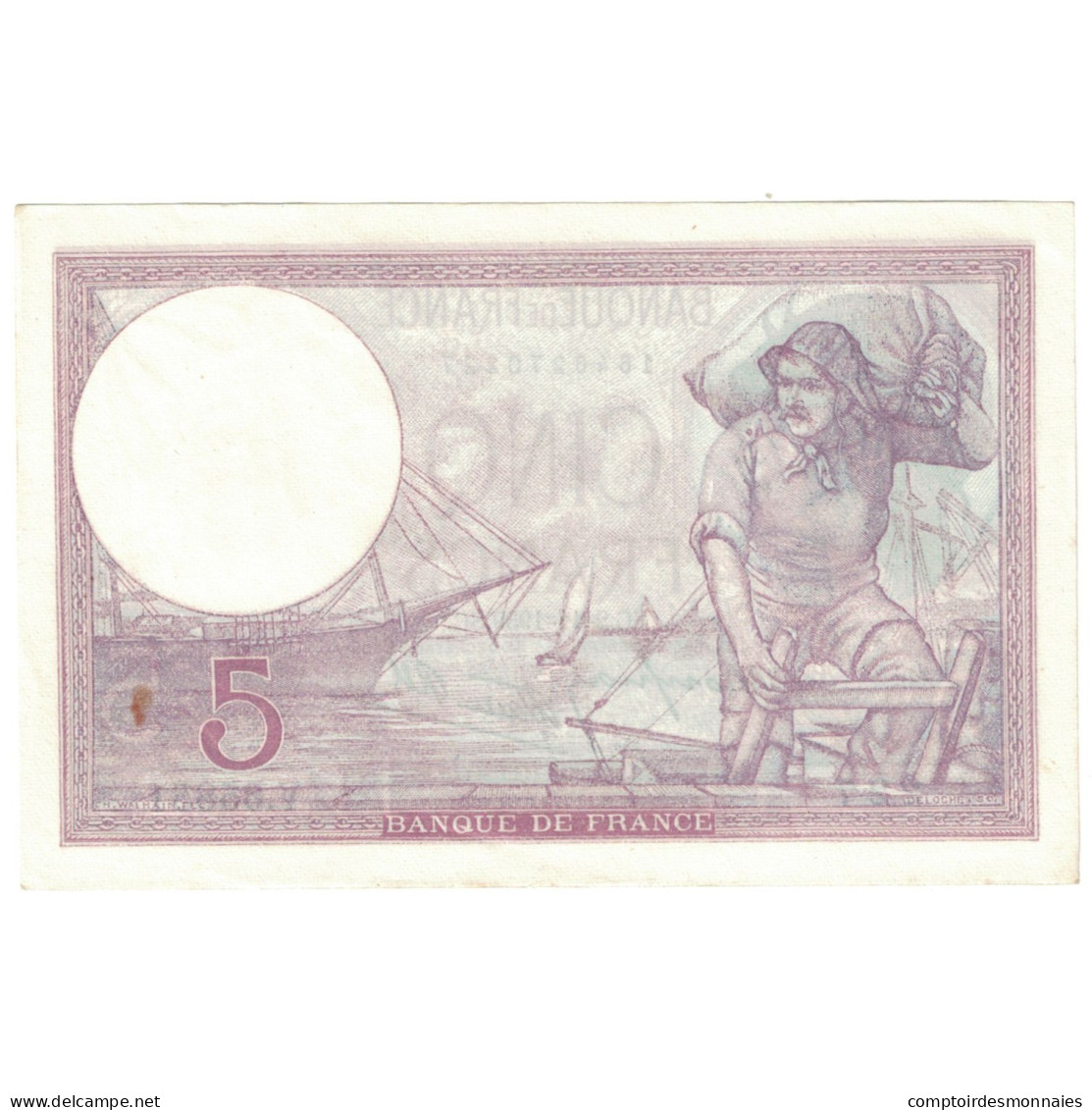 France, 5 Francs, 1939, 1939-11-02, SUP, Fayette:4.14, KM:83 - 5 F 1917-1940 ''Violet''
