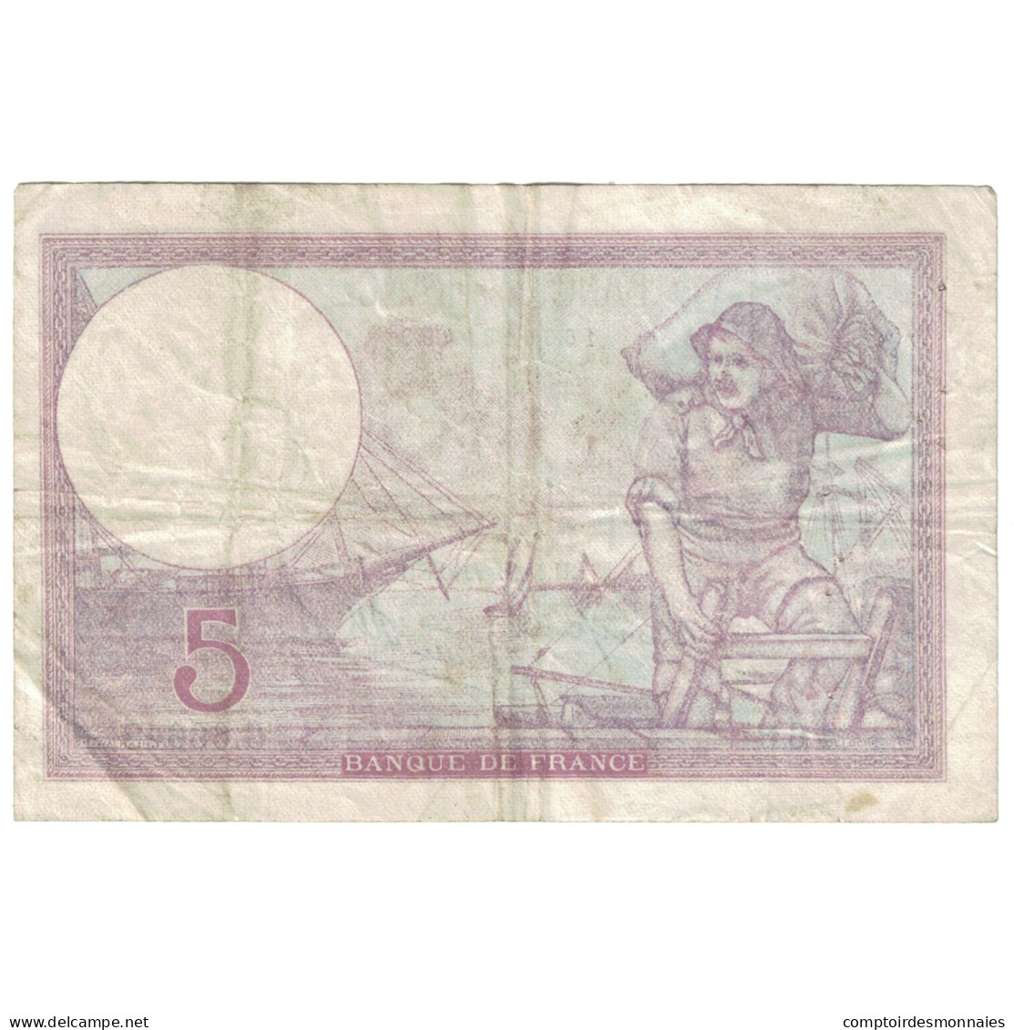 France, 5 Francs, 1940, 1940-12-05, TB, Fayette:4.16, KM:83 - 5 F 1917-1940 ''Violet''