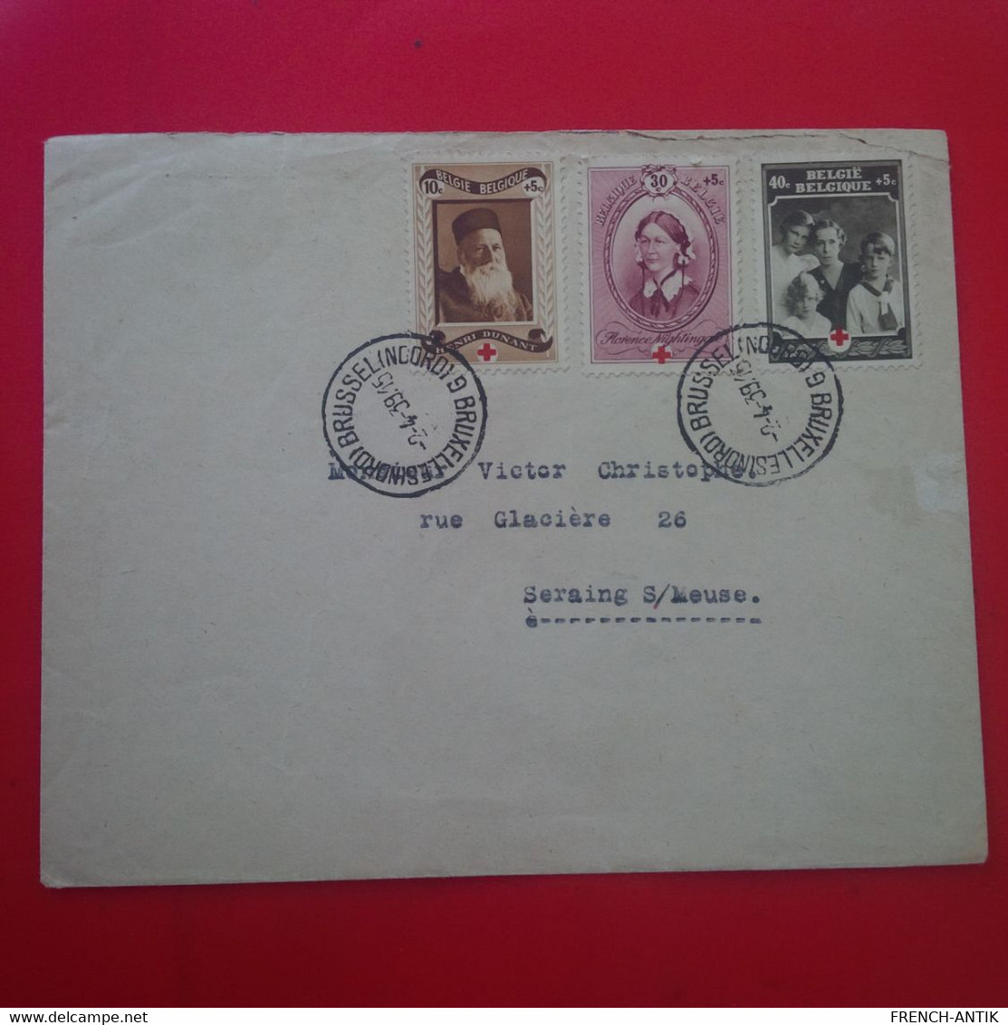 LETTRE BRUXELLES POUR SERAING SUR MEUSE 1939 - Storia Postale