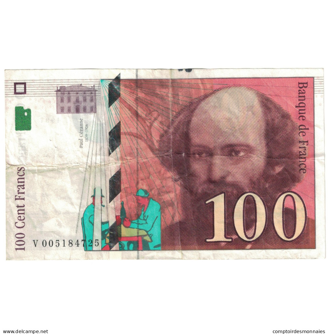France, 100 Francs, 1997, 1997, B, Fayette:74.01, KM:158a - 100 F 1997-1998 ''Cézanne''