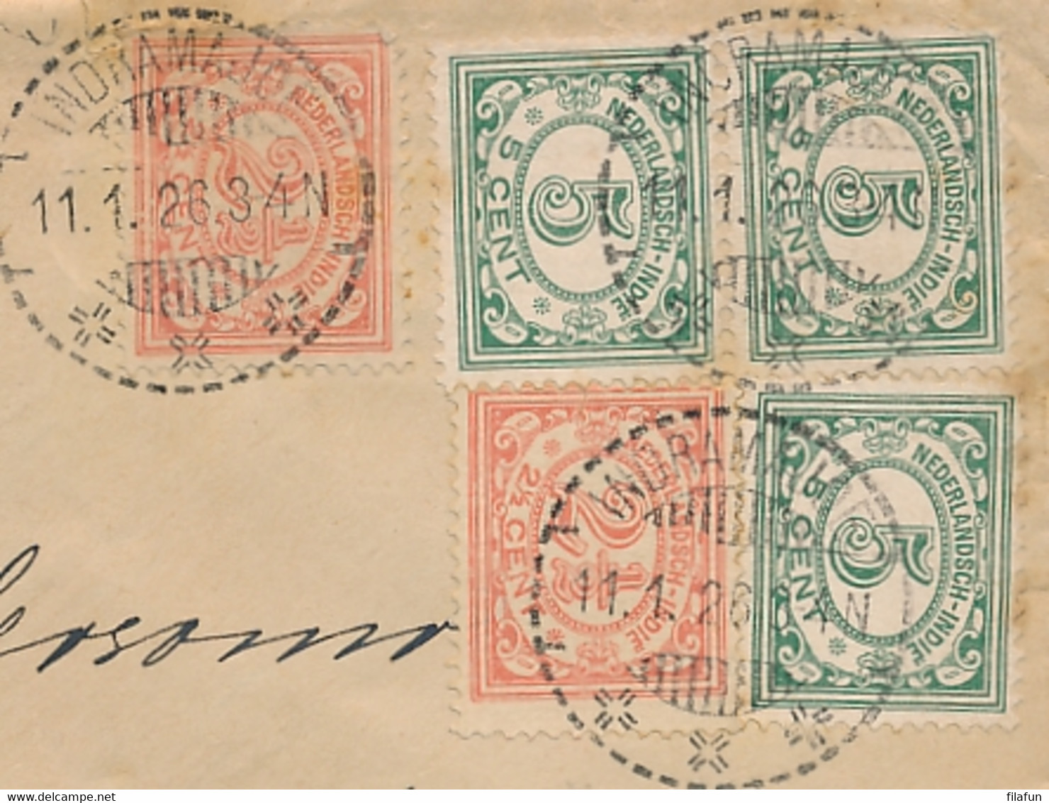 Nederlands Indië - 1926 - 5 Zegels Op Cover Per Mail Van LB Indramajoe Naar Roermond / Nederland - Indie Olandesi