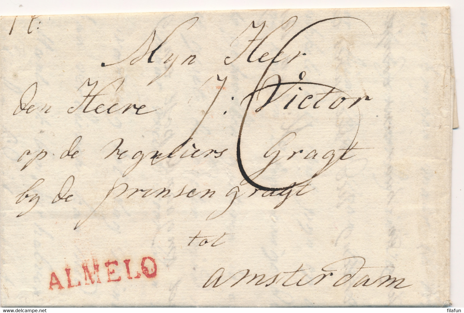 Nederland - 1817 - Complete EO Vouwbrief Van L ALMELO Naar Amsterdam - PEP 7010-01zn - ...-1852 Prephilately