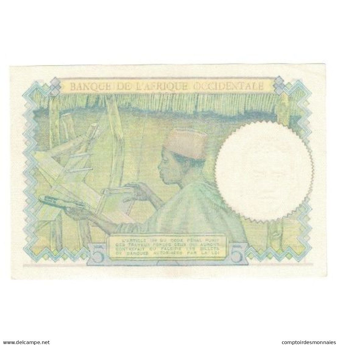 Billet, French West Africa, 5 Francs, 1942, 1942-05-06, KM:25, SUP - États D'Afrique De L'Ouest