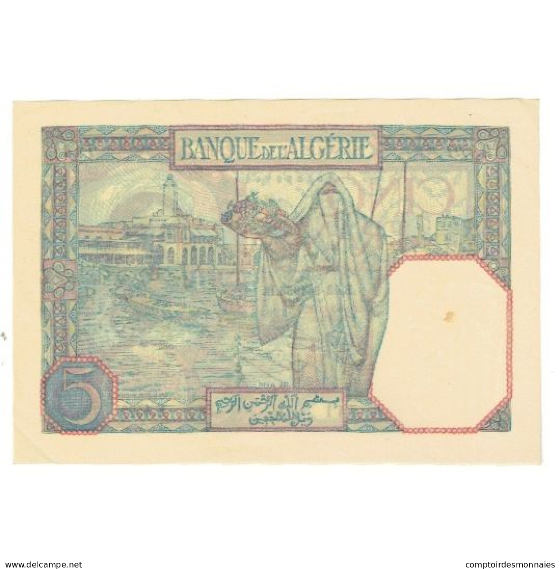 Billet, Algeria, 5 Francs, 1933, 1933-09-13, KM:77a, TTB - Algérie